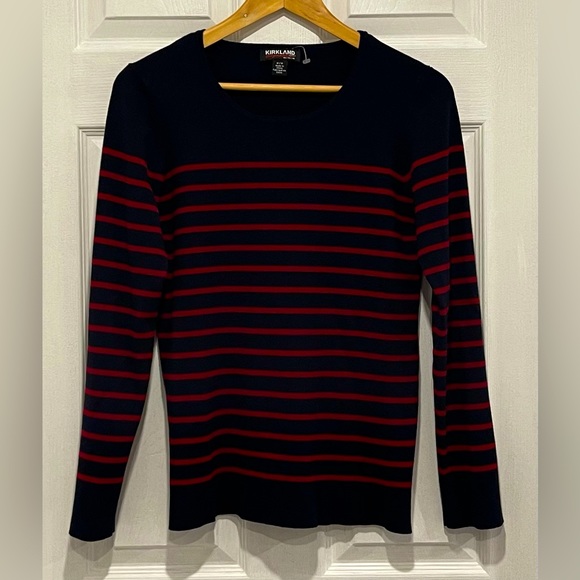 Sz.M-Navy-Red Striped Sweater- Kirkland - Picture 3 of 3